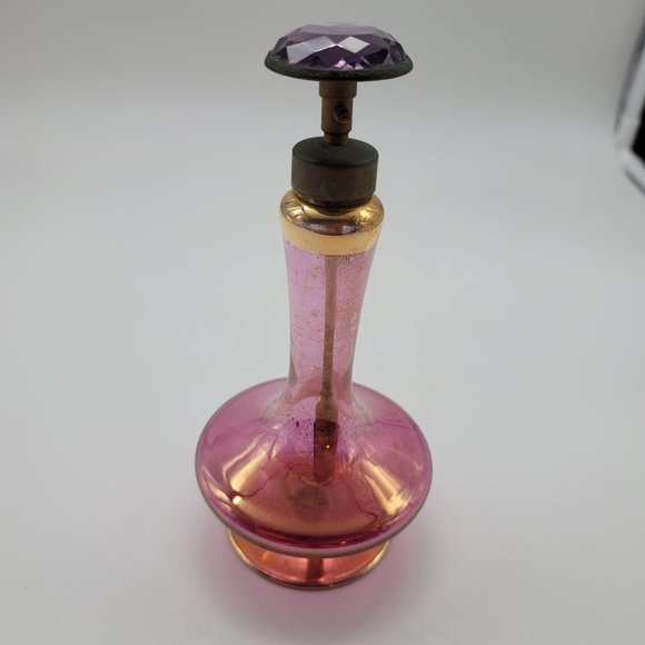 Vintage Perfume Bottle Purple Gold West Germany Irving Rice Import DE8 - Picture 5 of 12